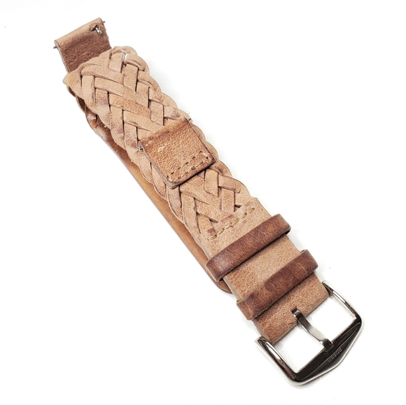 braided leather watch strap